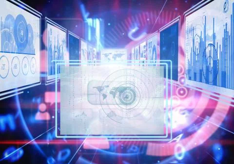 Technology interface panels Illustrazione stock gratuita
