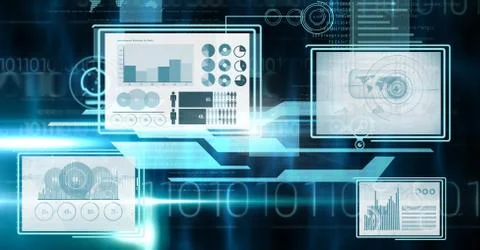 Technology interface panels Free Stock Illustration