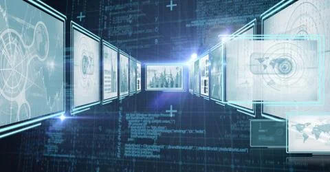 Technology interface panels Free Stock Illustration