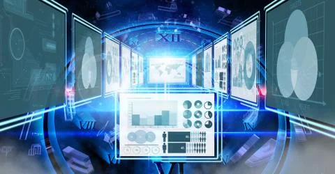 Technology interface panels Illustrazione stock gratuita