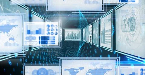 Technology interface panels Free Stock Illustration