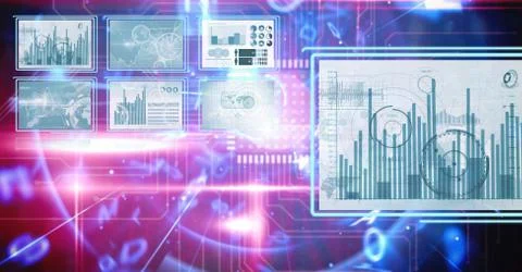 Technology interface panels Free Stock Illustration