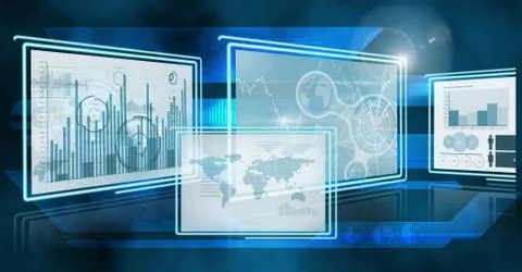 Technology interface panels Illustrazione stock gratuita