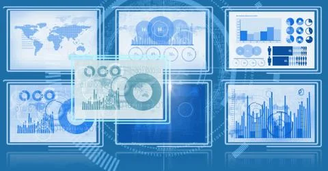 Technology interface panels Free Stock Illustration