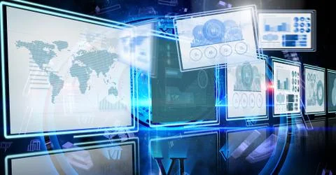 Technology interface panels Free Stock Illustration