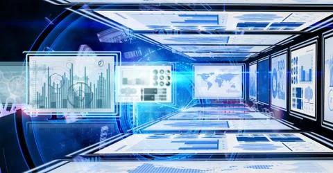 Technology interface panels Free Stock Illustration