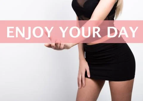 Technology, internet and networking concept. Beautiful young woman in little Stock Photos