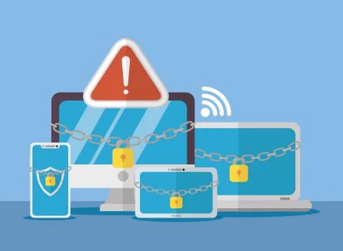 Technology internet security flat design Stockillustratie