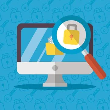 Technology internet security flat design Illustrazione stock