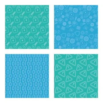 Technology internet security flat design Illustrazione stock