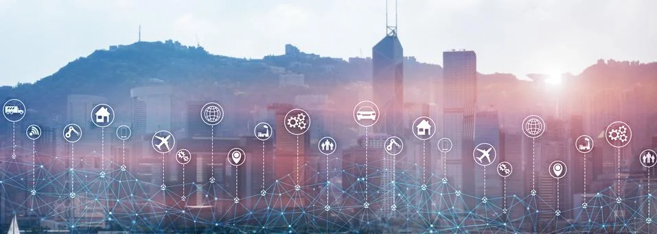 Technology Internet of things wireless communication iot concept networking Stock Photos