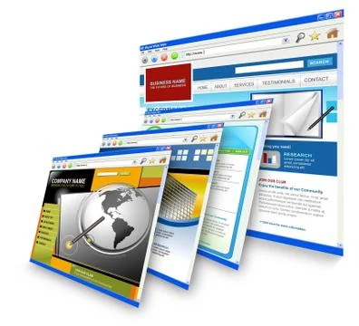 Technology internet websites standing Illustrazione stock