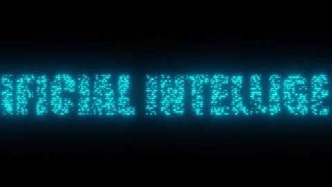 Technology Intro: Artificial Intelligence Text Reveal from Abstract Particles Stock Footage 316116002