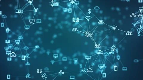 Technology iot concept. Illustrazione stock