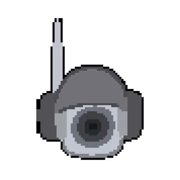 Technology ip camera pixel art vector illustration Stock Illustration