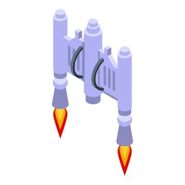 Technology jetpack icon isometric vector. Fire jet Stock Illustration