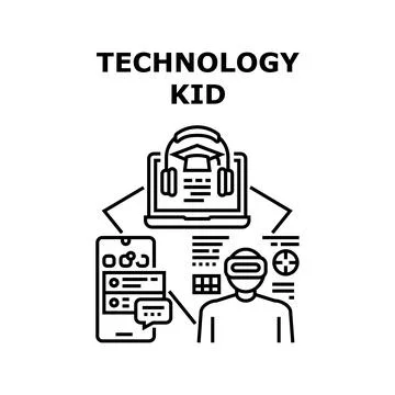 Technology kid icon vector illustration 스톡 일러스트
