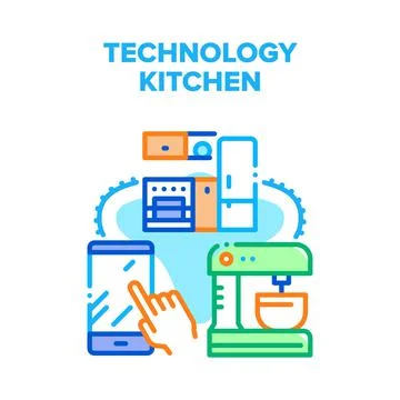 Technology Kitchen Equipment Vector Concept Color Stock Illustration