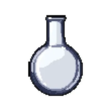Technology laboratory glassware pixel art vector illustration Stock Illustration