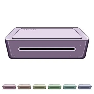 Technology laminator machine cartoon vector graphic Illustrazione stock