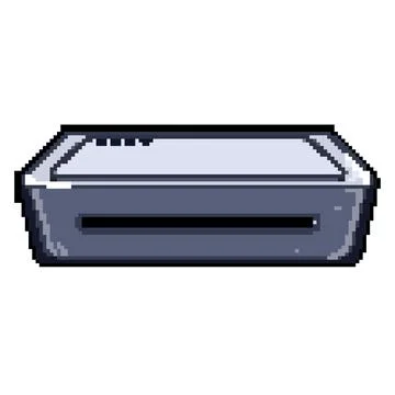 Technology laminator machine pixel art vector illustration Illustrazione stock