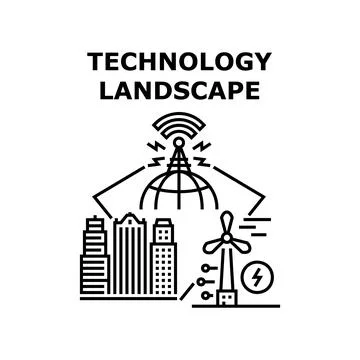 Technology landscape icon vector illustration Stockillustratie