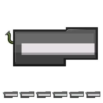 Technology laptop battery cartoon vector graphic Stock Illustration