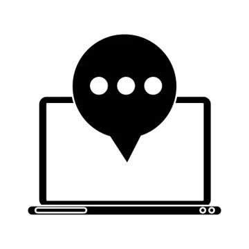 Technology laptop mail bubble speech pictogram Illustrazione stock