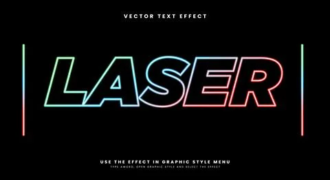 Technology Laser neon font editable text effect Stock Illustration