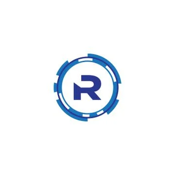 Technology letter R Stock Illustration