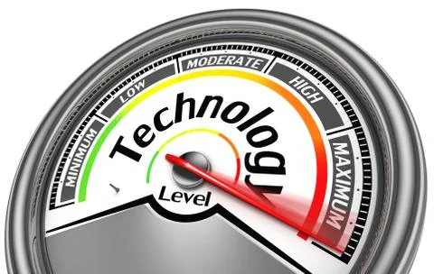 Technology level meter indicate maximum Stock Illustration