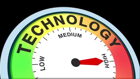 Technology Level Text or Word  Low and Medium to High Meter Concept Stock Footage 288638871