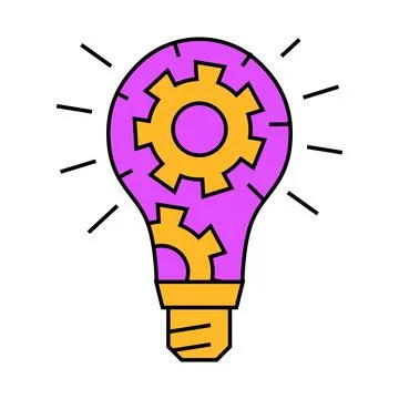 Technology light bulb icon color illustration Illustrazione stock