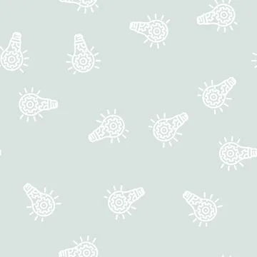 Technology light bulb line vector seamless pattern Stock Illustration