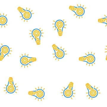 Technology light bulb vector seamless pattern Illustrazione stock