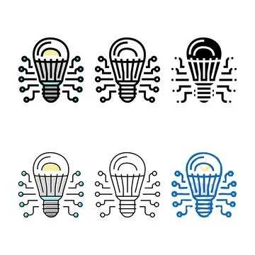 Technology light pack bulb color icon vector Illustrazione stock