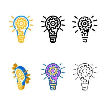 Technology light series bulb color icon vector Illustrazione stock