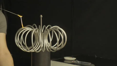 Technology Of Lightnings Producing. Tesla Electricity Experiment With Human Stock Footage 107255558