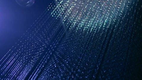 Technology lights moving through grid and node in internet network abstract p Stock Footage 157211186