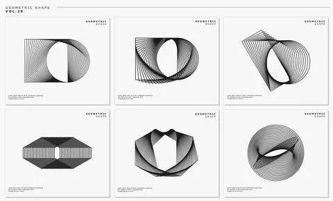 Technology line abstract logo design vector. DIgital lines basic shape graphic. Stock Illustration