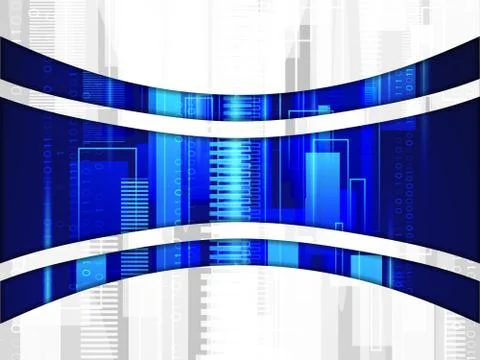 Technology line and binary code background Stock Illustration