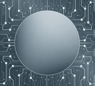 Technology line and circle space middle background Stock Illustration
