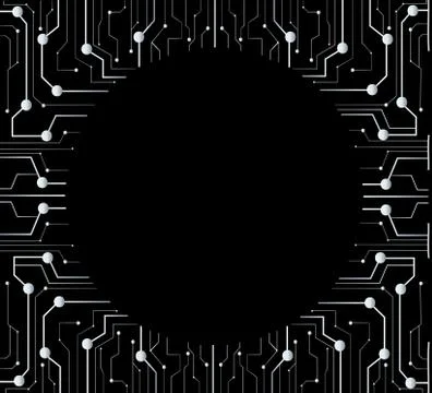 Technology line and circle space middle background Stock Illustration
