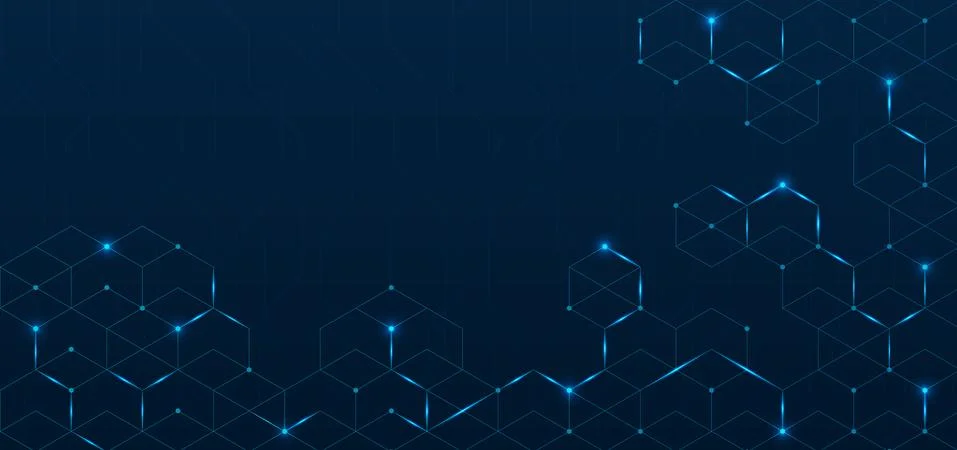 Technology line pattern hexagon shape design with space for content Illustrazione stock