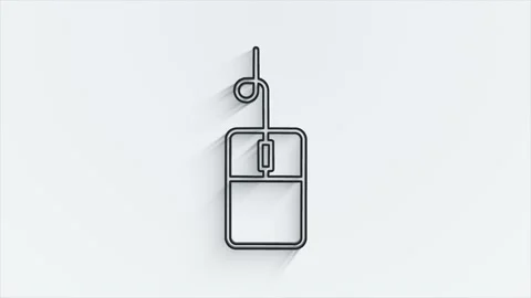 Technology line shadow icon on white background. Information technology. Motion Vídeo Stock 153860376