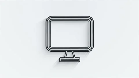 Technology line shadow icon on white background. Information technology. Motion Stockbeeldmateriaal 153861167