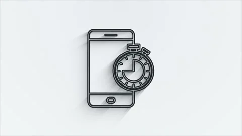 Technology line shadow icon on white background. Information technology. Motion Видео 153865039