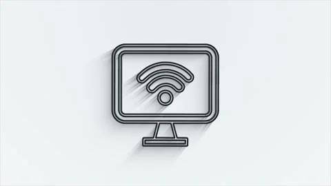Technology line shadow icon on white background. Information technology. Motion Stock-Footage 153869387