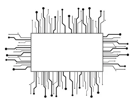 Technology line symbol abstract space background Stock Illustration