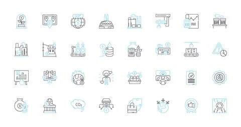 Technology linear icons set. Innovation, Digitalization, Automation Stock-Illustration